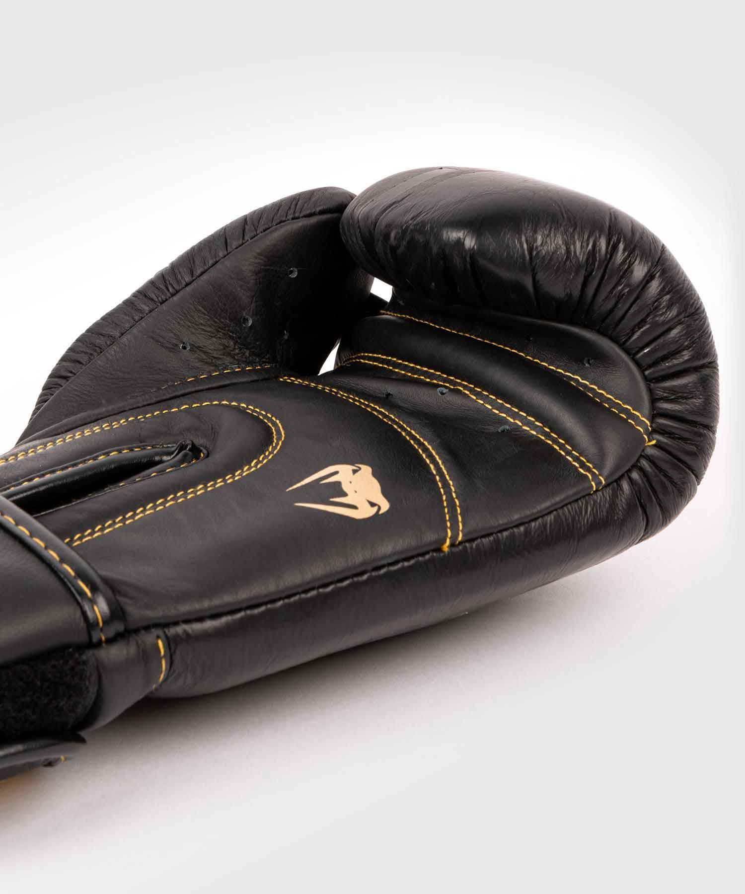 VENUM／ヴェナム　ボクシンググローブ　　SHIELD PRO BOXING GLOVES VELCRO／シールド プロボクシンググローブ ベルクロ（マットブラック／ゴールド）