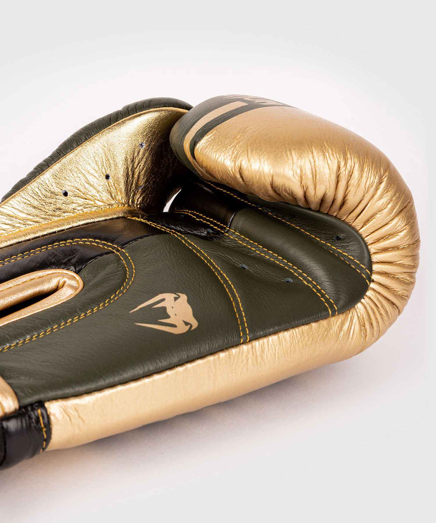 VENUM／ヴェナム　ボクシンググローブ　　SHIELD PRO BOXING GLOVES VELCRO／シールド プロボクシンググローブ ベルクロ（カーキ／ゴールド）