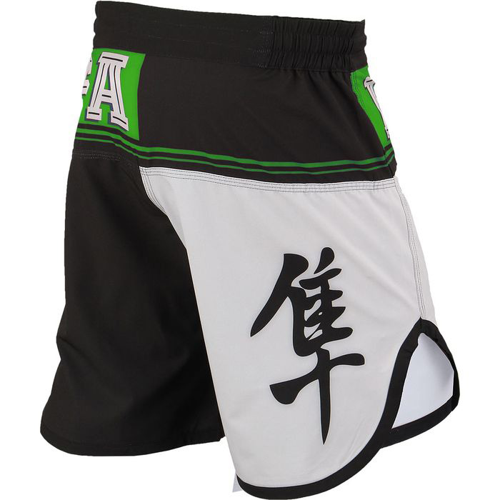 Hayabusa Fightwear／ハヤブサ・ファイトウェア　ファイトショーツ　　FLEX FACTOR FIGHT SHORTS／フレックス ファクター ファイトショーツ（黒／グリーン）