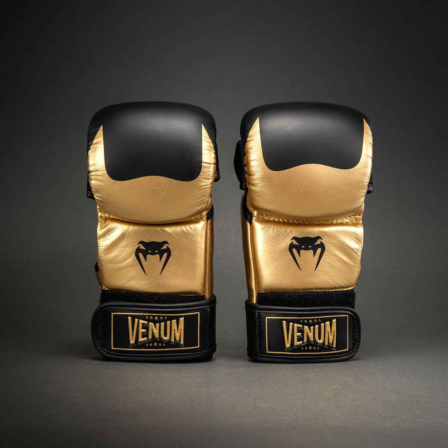 VENUM／ヴェナム　MMAグローブ（オープンフィンガーグローブ）　　Attack 2.0 Sparring Gloves Leather／アタック 2.0 スパーリンググローブ レザー（ゴールド／黒）