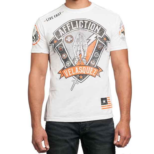 Affliction／アフリクション　Tシャツ　　ケイン・ヴェラスケス DEVOTION（UFC160着用モデル 白）