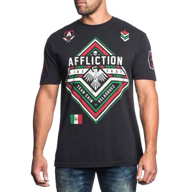 Affliction／アフリクション　Tシャツ　　限定版ケイン・ヴェラスケス フォース（黒）