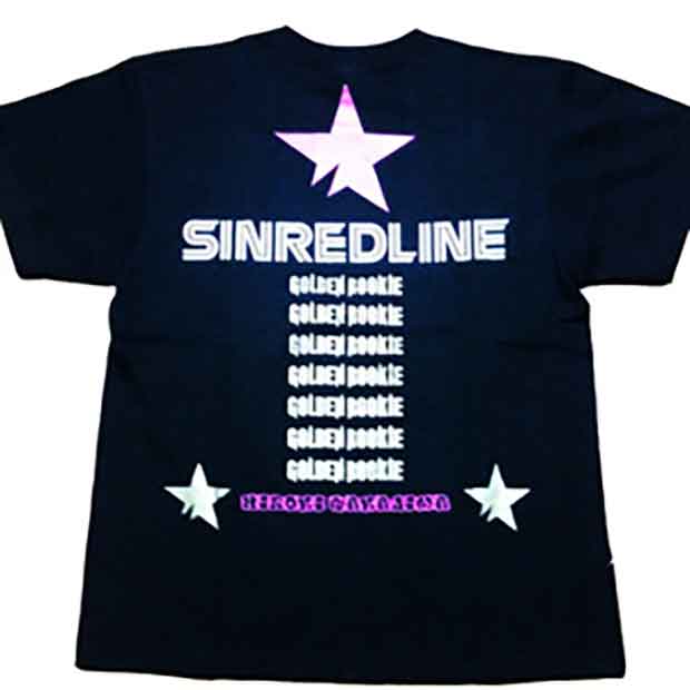 総合格闘技MMAブランド／その他　Tシャツ　　SINREDLINE／シンレッドライン　中島弘貴×SINREDLINE／シンレッドライン 限定版コラボTシャツ（黒×ピンク）