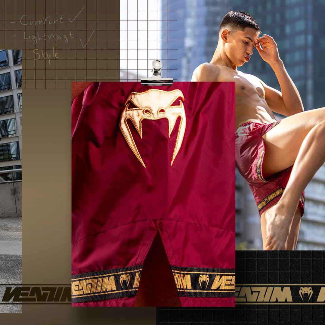 VENUM／ヴェナム　ムエタイショーツ　　PARACHUTE MUAY THAI SHORTS／パラシュート ムエタイショーツ（バーガンディ）