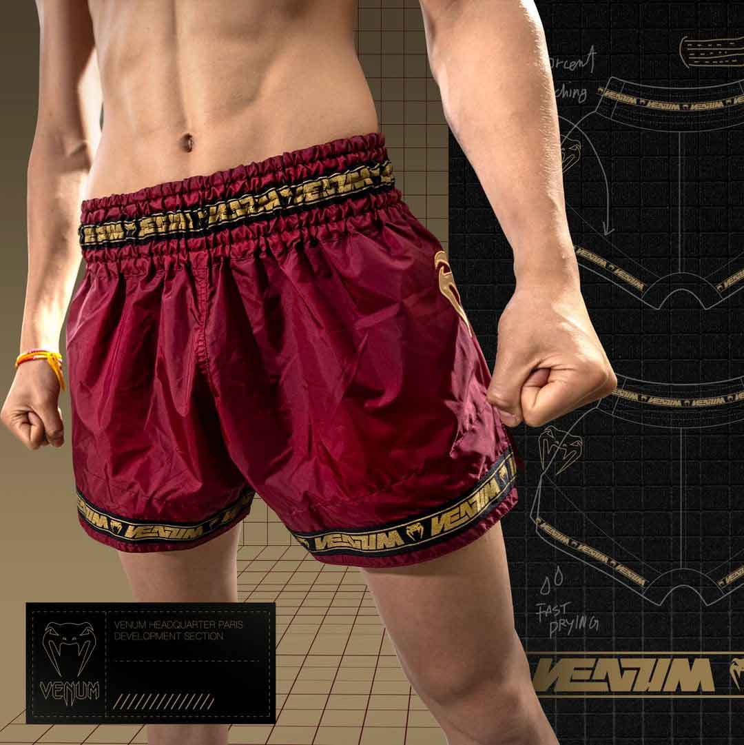 VENUM／ヴェナム　ムエタイショーツ　　PARACHUTE MUAY THAI SHORTS／パラシュート ムエタイショーツ（バーガンディ）