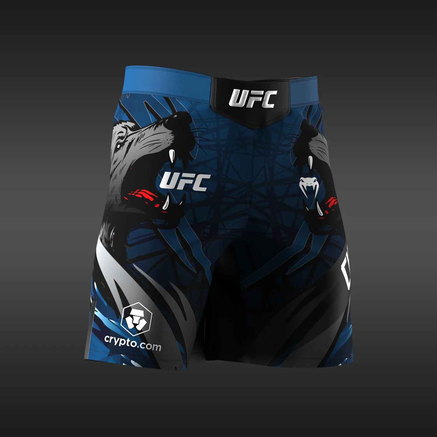 VENUM／ヴェナム　ファイトショーツ　　UFC Unrivaled by Venum Men’s Blue Khamzat Chimaev Long Fit Fight Short／限定版UFCアンライバルド by ヴェナム メンズ カムザット・チマエフ ロングフィット ファイトショーツ