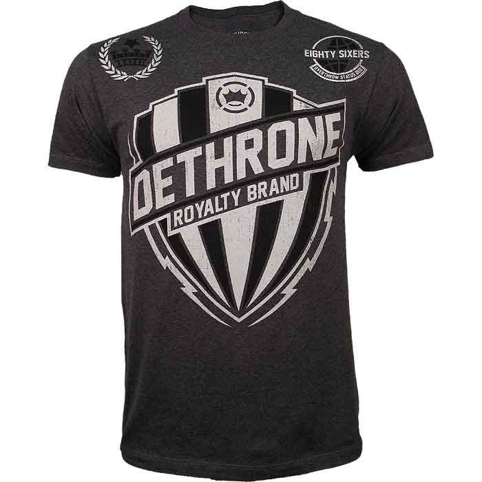 DETHRONE ROYALTY／デスローン・ロイヤルティ　Tシャツ　　ボルト・シールド（チャコールグレー・ヘザー）