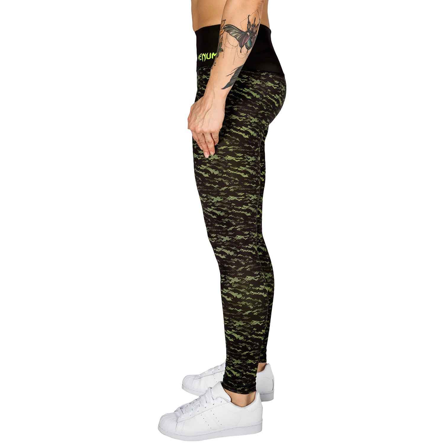 VENUM WOMEN／レディース　レギンス　　CAMOLINE LEGGINGS／カモライン レギンス（黒／ネオイエロー）