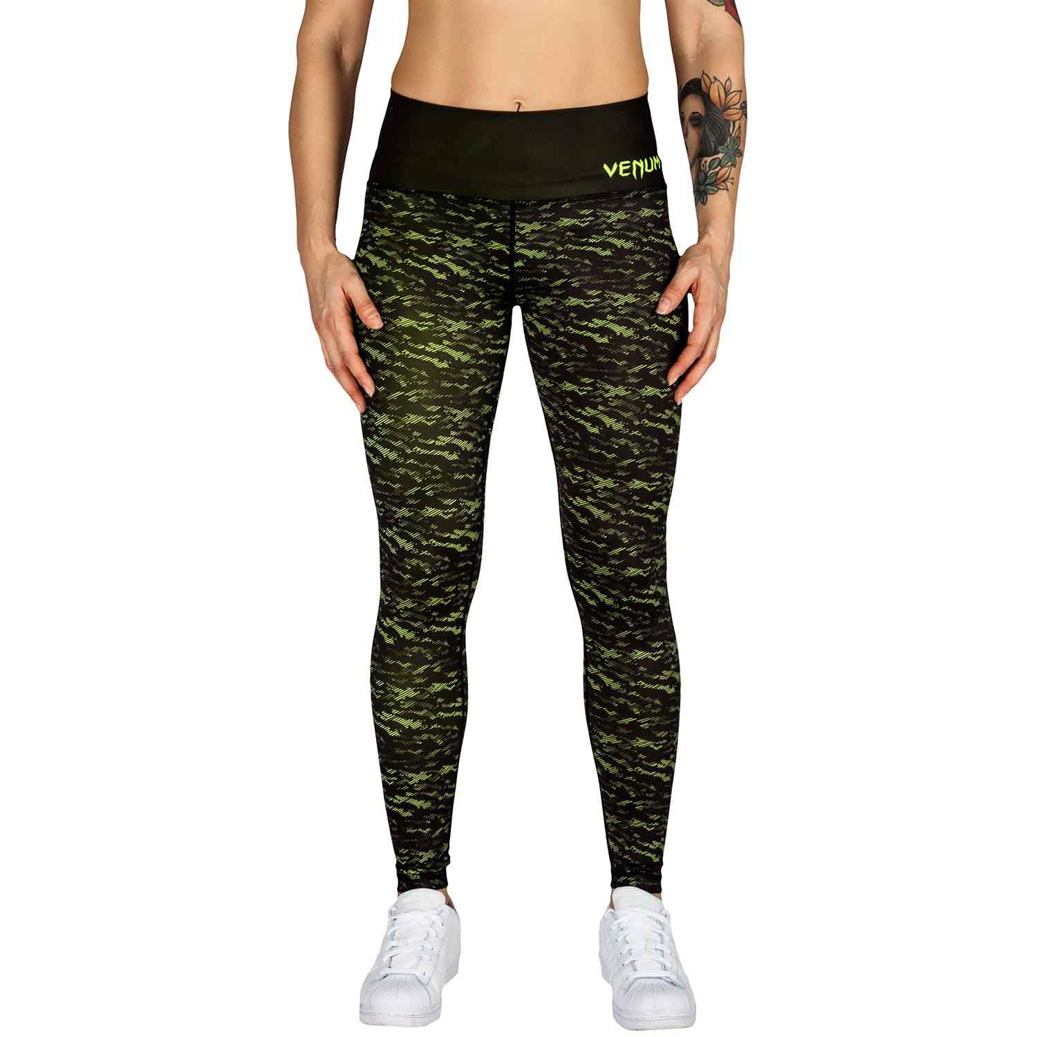 VENUM WOMEN／レディース　レギンス　　CAMOLINE LEGGINGS／カモライン レギンス（黒／ネオイエロー）