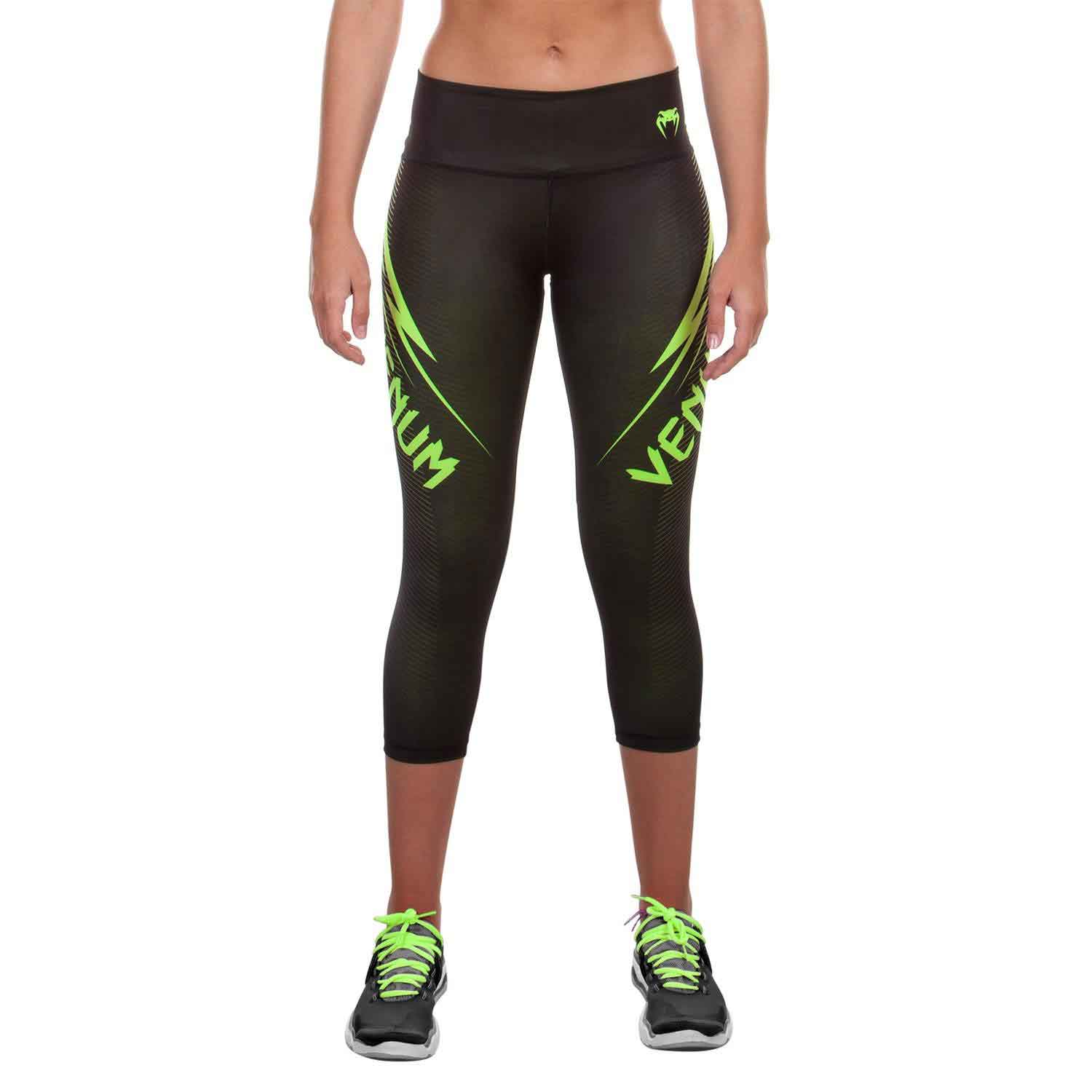 VENUM WOMEN／レディース　レギンス　　RAZOR LEGGINGS／レイザー レギンス（黒／ネオイエロー）