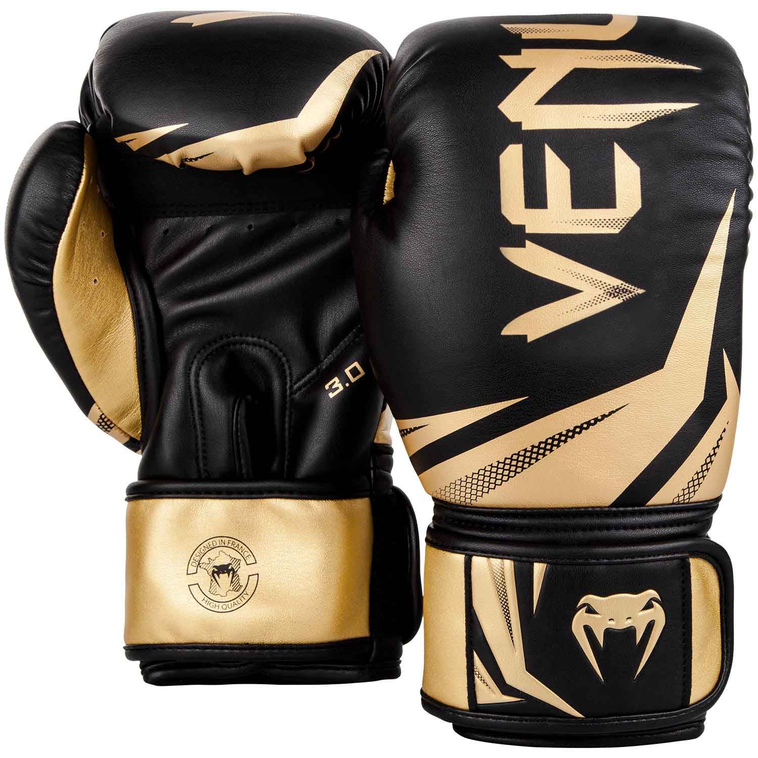 VENUM／ヴェナム　ボクシンググローブ　　CHALLENGER 3.0 BOXING GLOVES／チャレンジャー 3.0 ボクシンググローブ（黒／ゴールド）