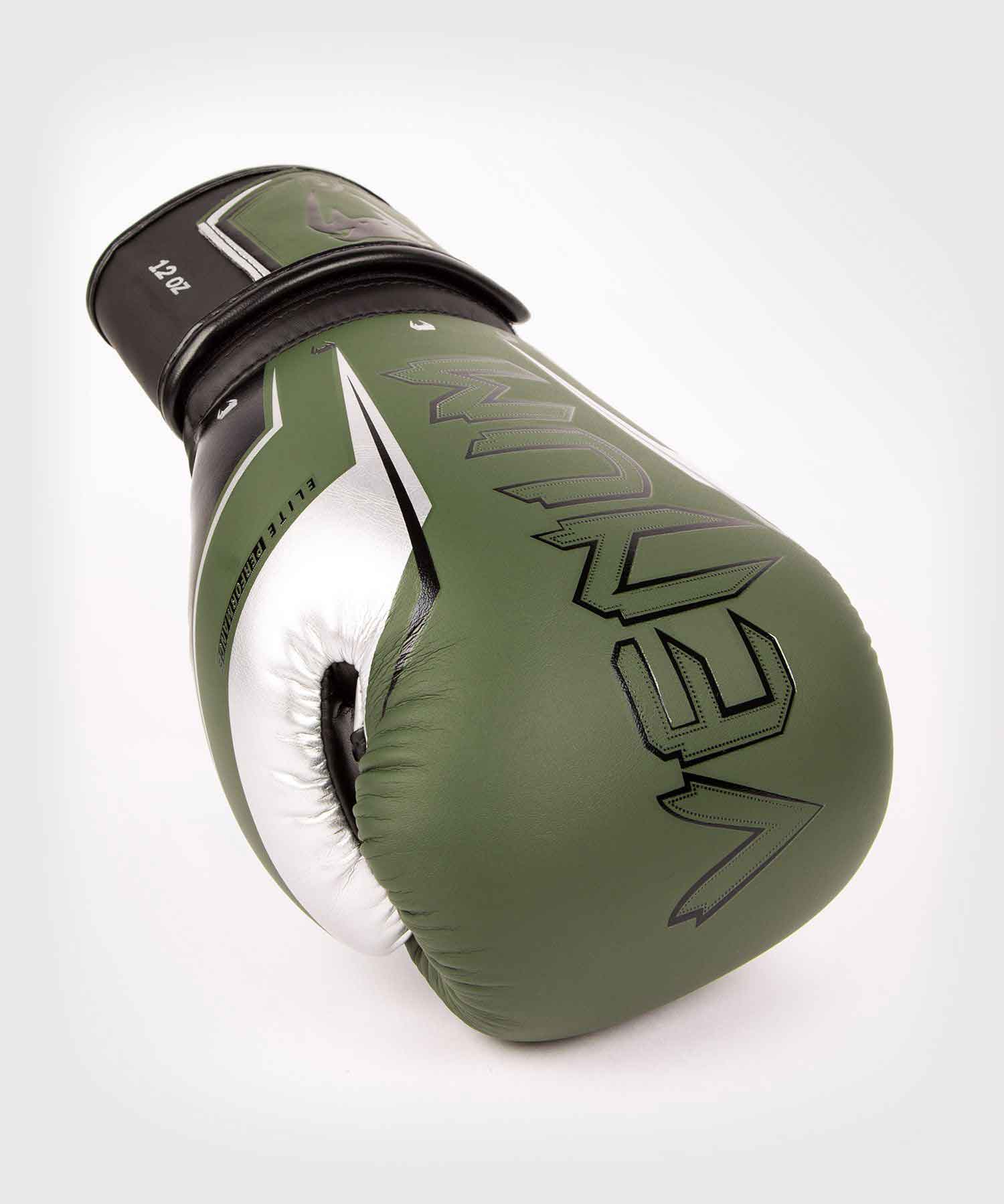 VENUM／ヴェナム　ボクシンググローブ　　ELITE EVO BOXING GLOVES／エリート エヴォ ボクシンググローブ（カーキ／黒／シルバー）