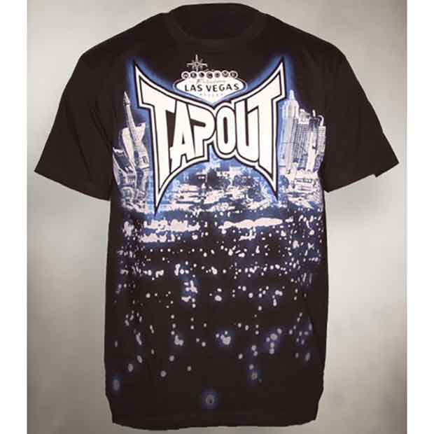 TAPOUT／タップアウト　Tシャツ　　ベガス・スカイライン（黒×ナイトブルー）