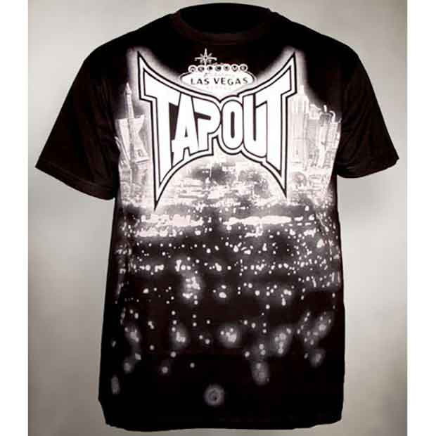 TAPOUT／タップアウト　Tシャツ　　ベガス・スカイライン（黒×白）