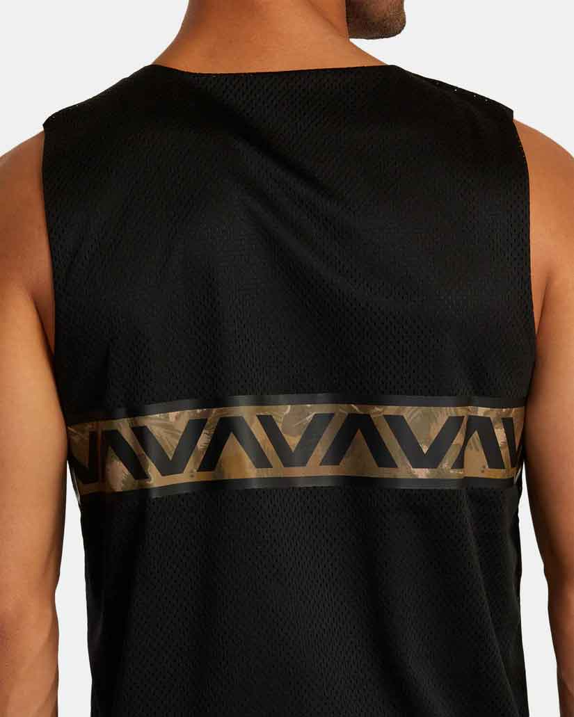 RVCA／ルーカ（ルカ）　タンクトップ　　Hawaii Taro Mesh Tank Top／ハワイ タロ メッシュ タンクトップ（黒）