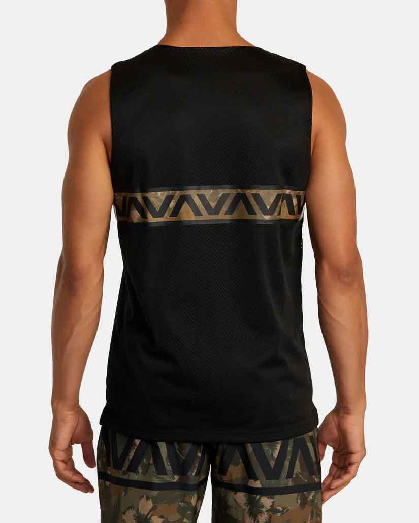 RVCA／ルーカ（ルカ）　タンクトップ　　Hawaii Taro Mesh Tank Top／ハワイ タロ メッシュ タンクトップ（黒）