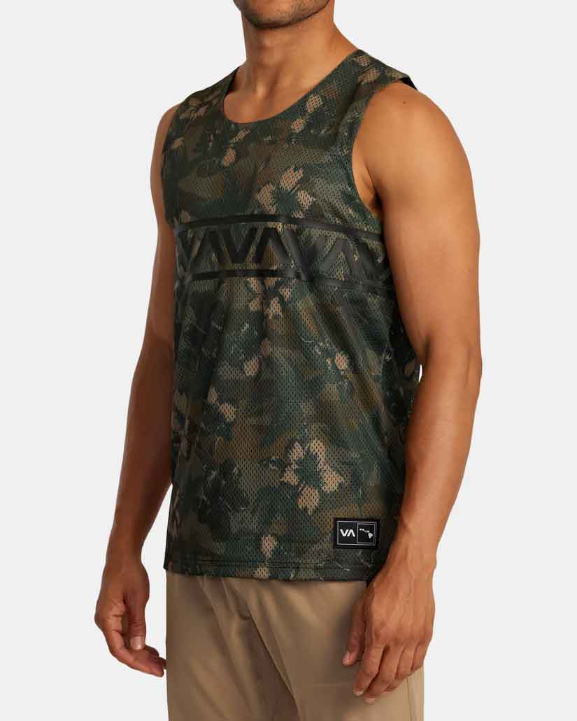 RVCA／ルーカ（ルカ）　タンクトップ　　Hawaii Taro Mesh Tank Top／ハワイ タロ メッシュ タンクトップ（フローラル・カモ）