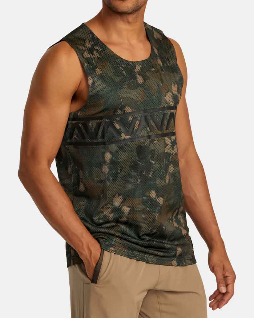 RVCA／ルーカ（ルカ）　タンクトップ　　Hawaii Taro Mesh Tank Top／ハワイ タロ メッシュ タンクトップ（フローラル・カモ）