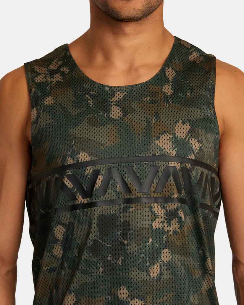 RVCA／ルーカ（ルカ）　タンクトップ　　Hawaii Taro Mesh Tank Top／ハワイ タロ メッシュ タンクトップ（フローラル・カモ）