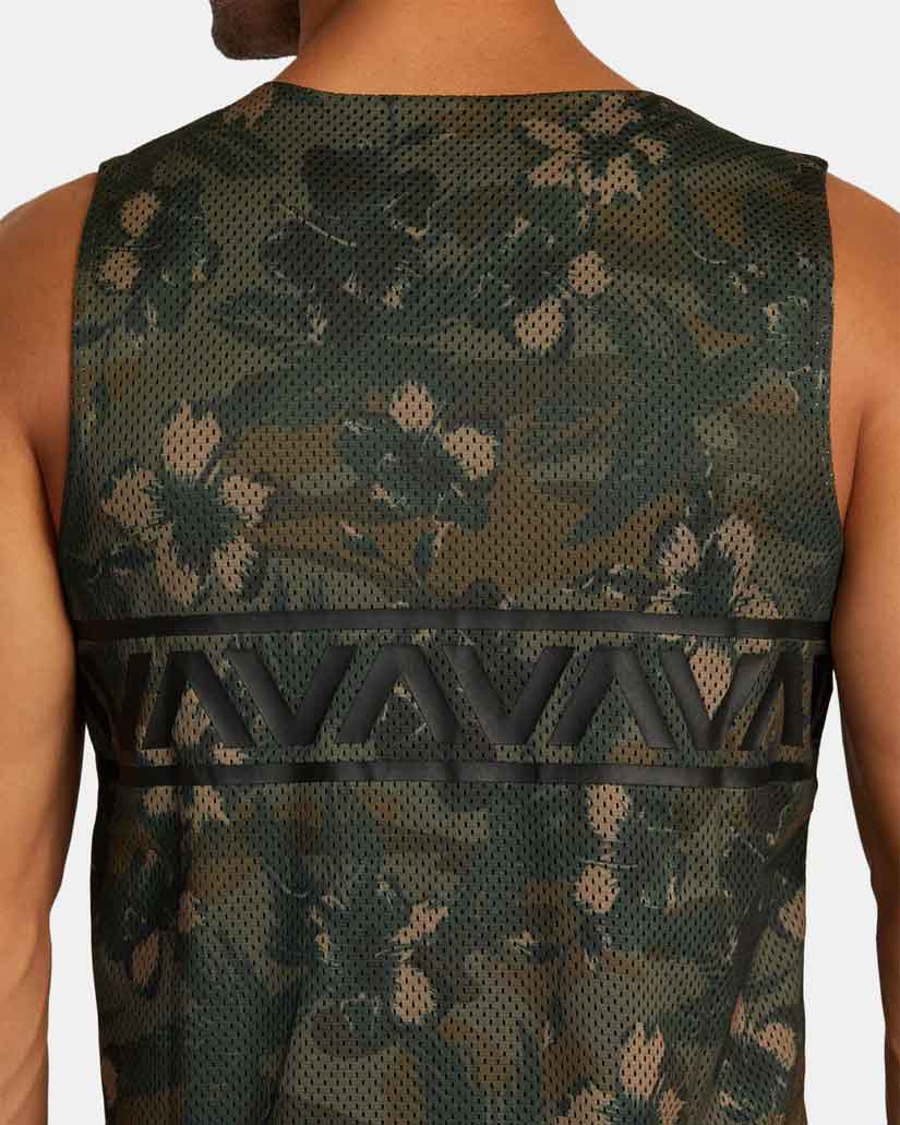 RVCA／ルーカ（ルカ）　タンクトップ　　Hawaii Taro Mesh Tank Top／ハワイ タロ メッシュ タンクトップ（フローラル・カモ）