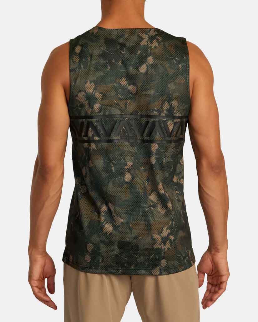 RVCA／ルーカ（ルカ）　タンクトップ　　Hawaii Taro Mesh Tank Top／ハワイ タロ メッシュ タンクトップ（フローラル・カモ）