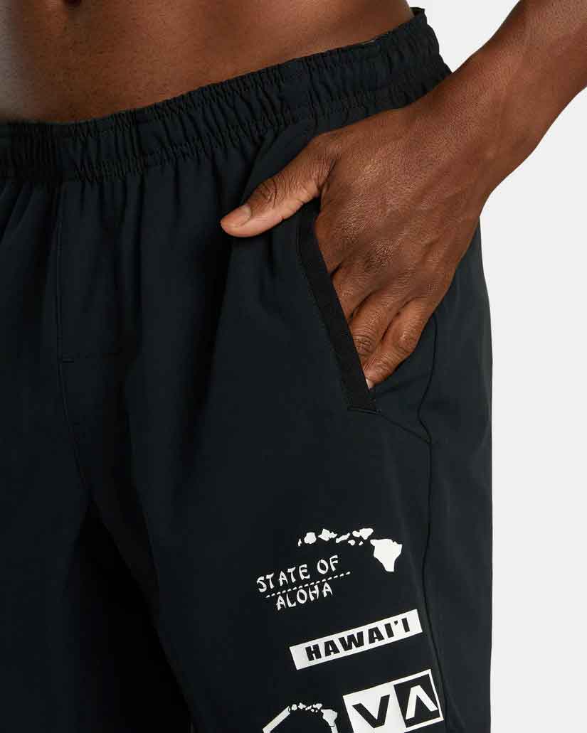 RVCA／ルーカ（ルカ）　ショーツ　　Hawaii All Brand Yogger Stretch 17" Shorts／ハワイ オール ブランド ヨガー ストレッチ 17" ショーツ