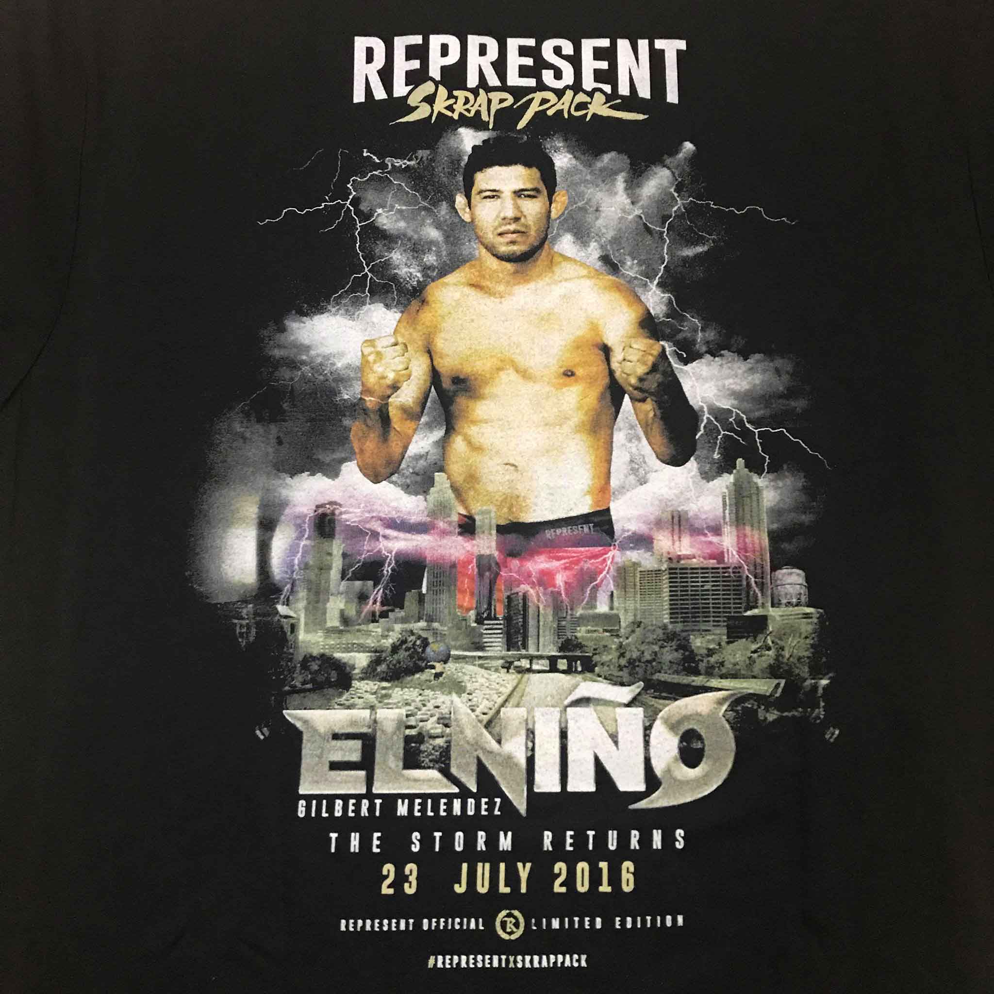 総合格闘技MMAブランド／その他　Tシャツ　　REPRESENT／レプレゼント produced by ネイト・ディアス　限定版 Gilbert Melendez／ギルバート・メレンデス