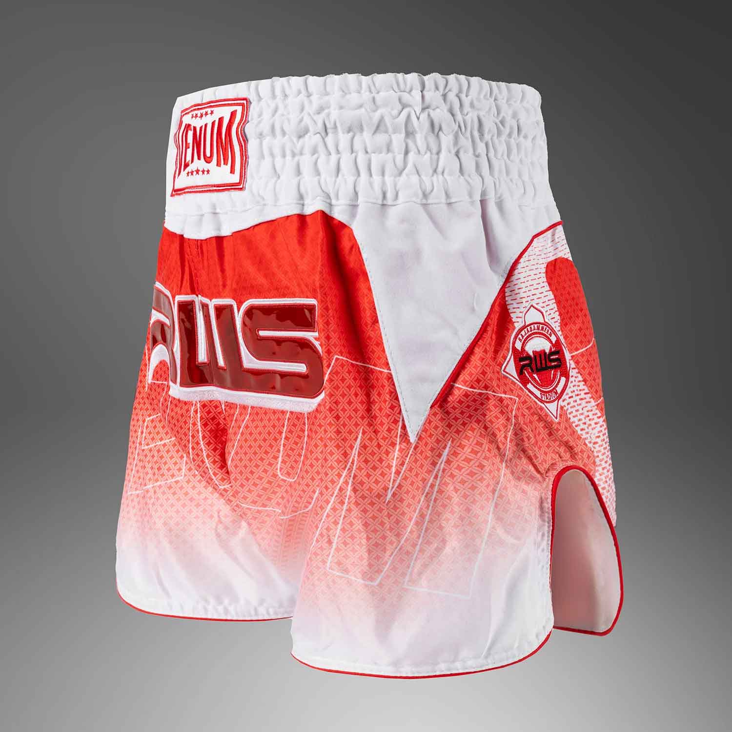 VENUM／ヴェナム　ムエタイショーツ　　Venum x RWS 2.0 Muay Thai Shorts／ヴェナム×ラジャダムナン・ワールド・シリーズ 2.0 ムエタイショーツ（白）