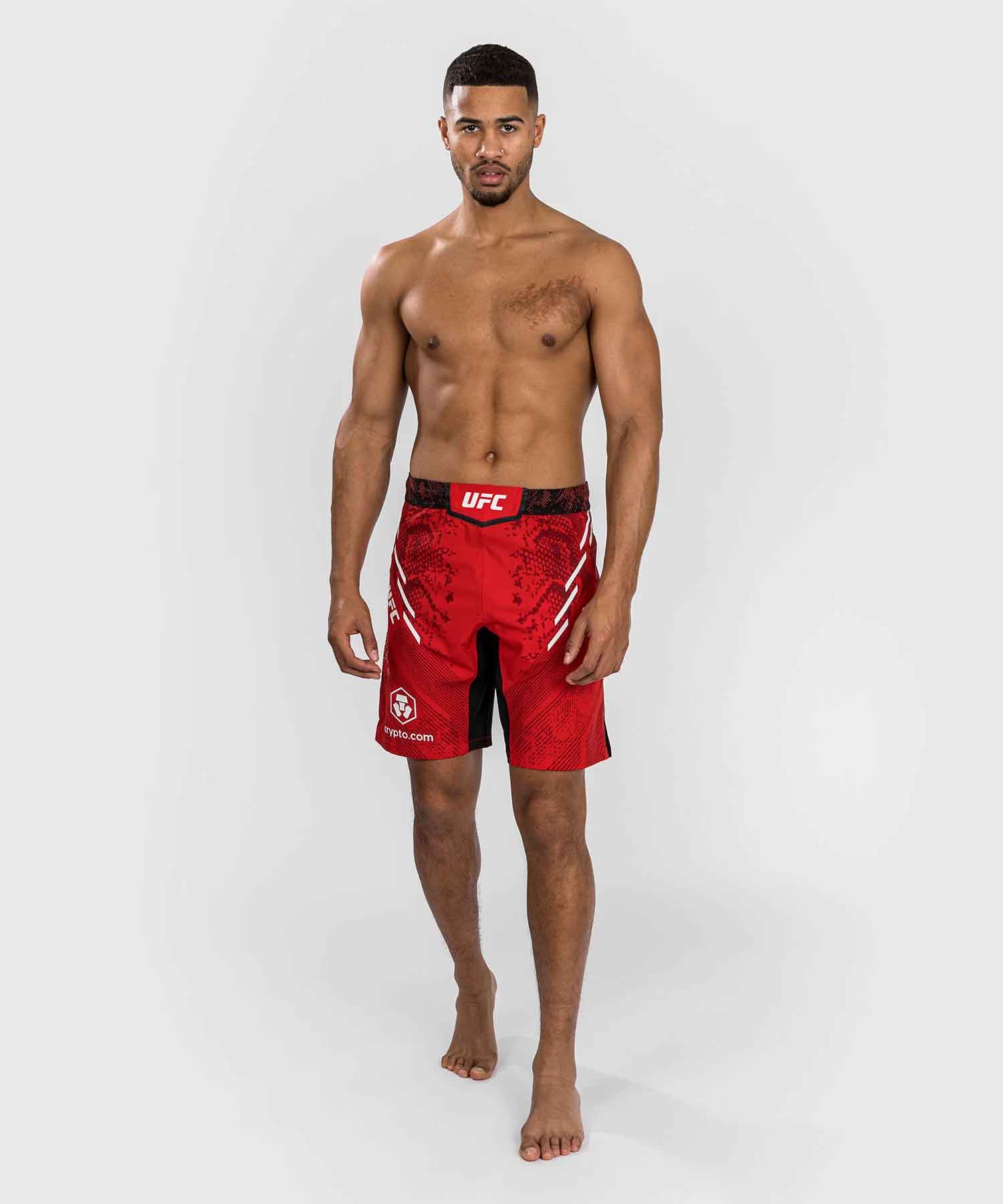 VENUM／ヴェナム　ファイトショーツ　　UFC Adrenaline by Venum Authentic Fight Night Men's Fight Short - Long Fit／UFC アドレナリン by ヴェナム オーセンティック ファイトナイト メンズ ファイトショーツ ロングフィット（レッド）