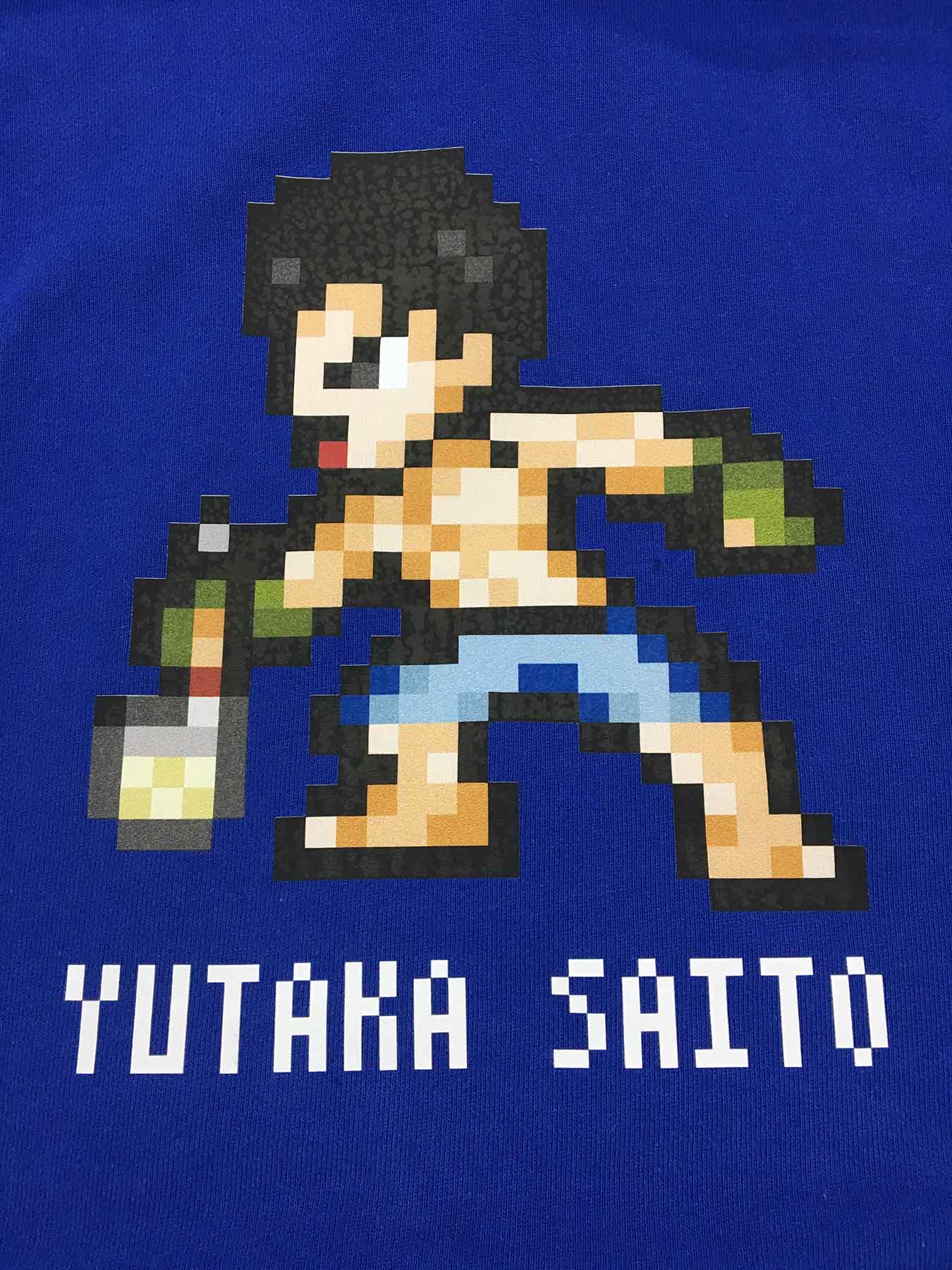 Tri-Fight／トライファイト　　YUTAKA SAITO PIXCEL ART HOODIE／斎藤裕 ピクセル アート（ドット絵） フーディー（ロイヤル・ユタカブルー）