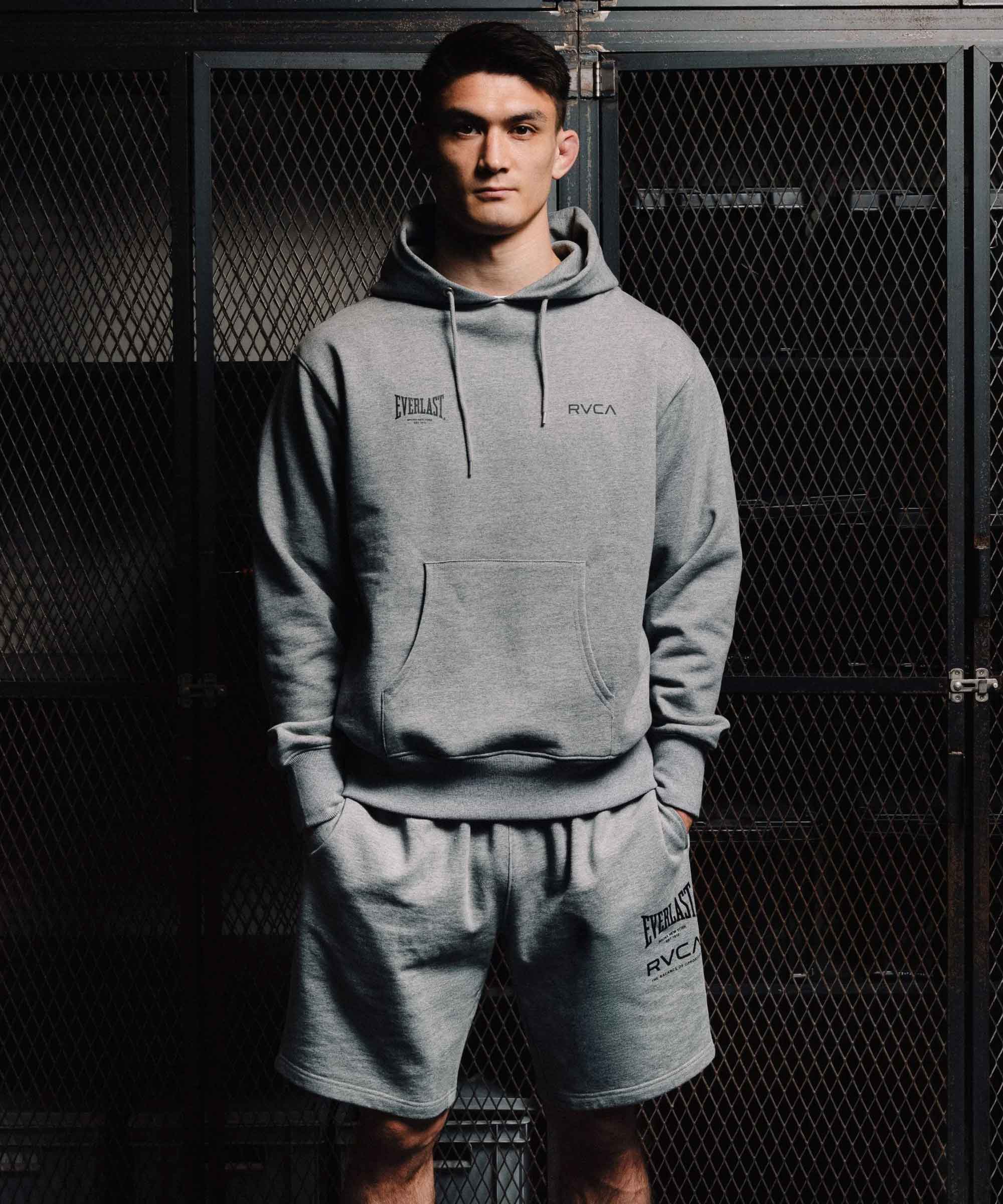 RVCA／ルーカ（ルカ）　パーカー　　RVCA×EVERLAST HOODIE／RVCA×エバーラスト フーディ（ヘザーグレー）