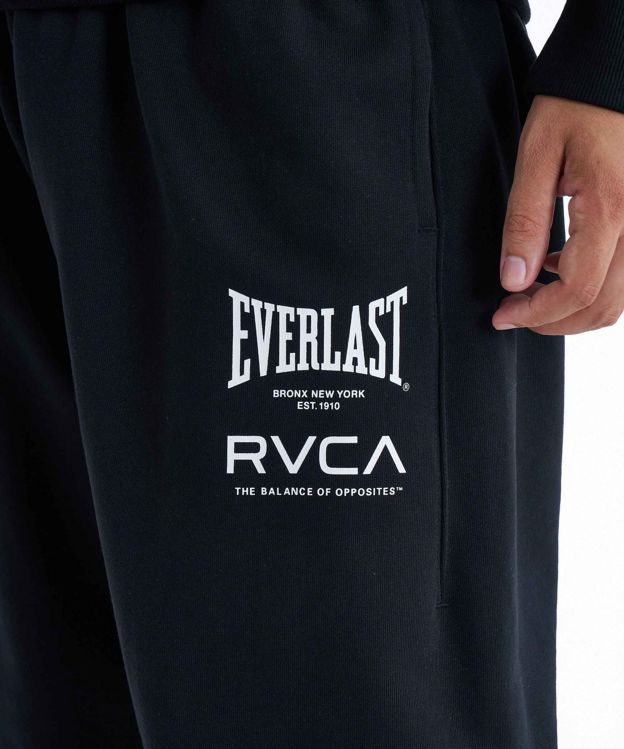 RVCA／ルーカ（ルカ）　スウェットパンツ　　RVCA×EVERLAST SWEAT PANTS／RVCA×エバーラスト スウェットパンツ（セットアップボトムス）黒