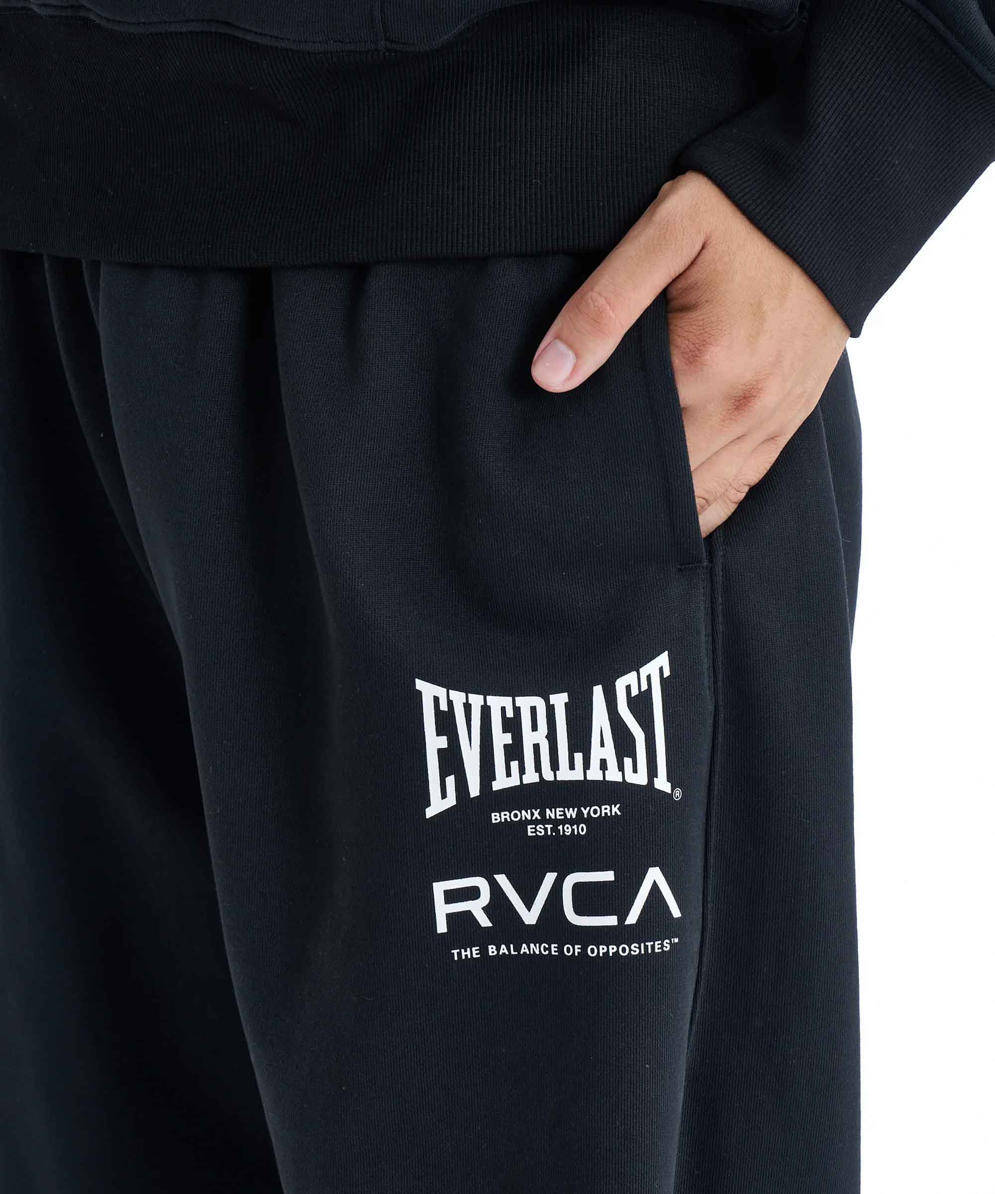 RVCA／ルーカ（ルカ）　スウェットパンツ　　RVCA×EVERLAST SWEAT PANTS／RVCA×エバーラスト スウェットパンツ（セットアップボトムス）黒