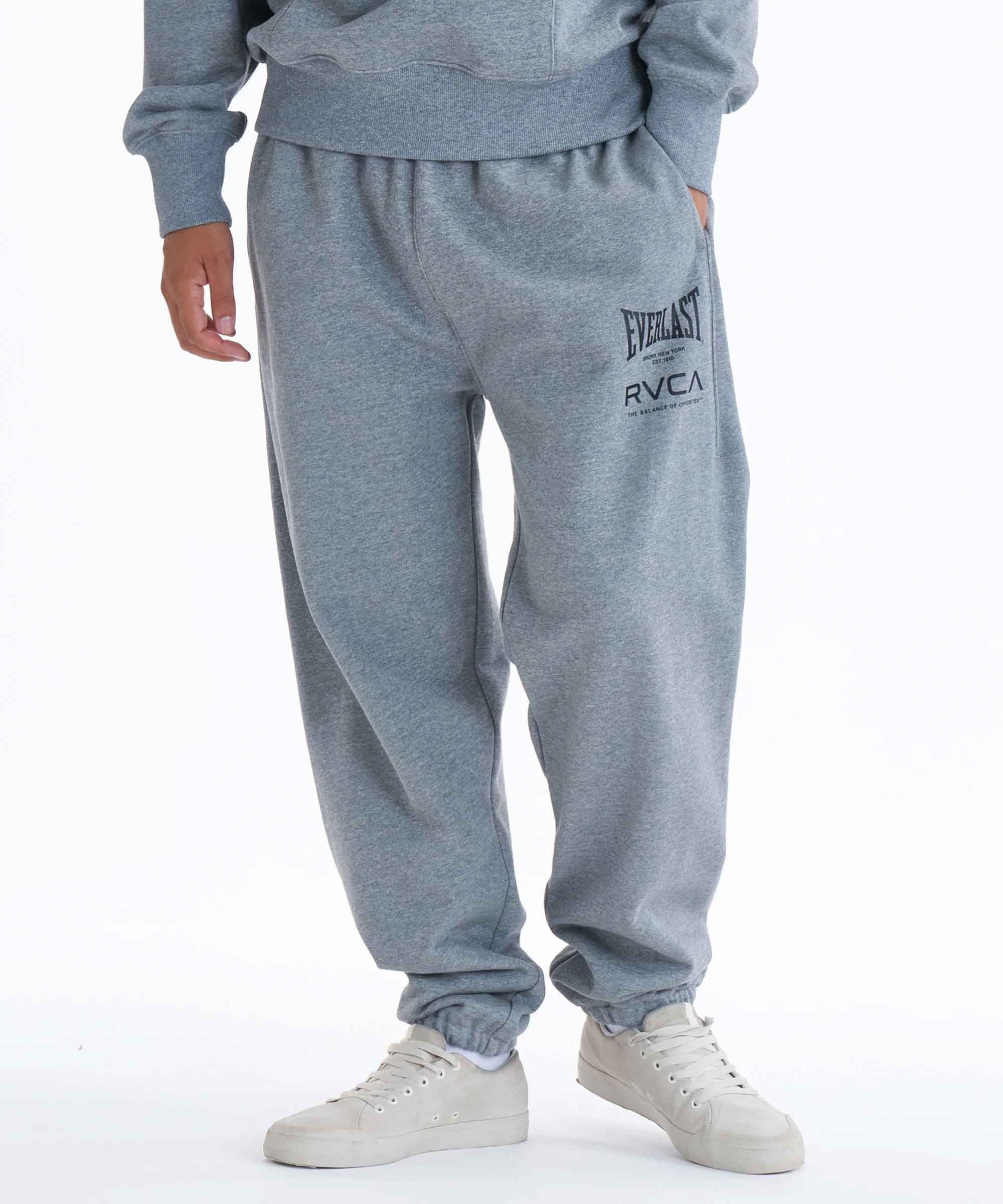 RVCA×EVERLAST SWEAT PANTS／RVCA×エバーラスト スウェットパンツ（セットアップボトムス）ヘザーグレー