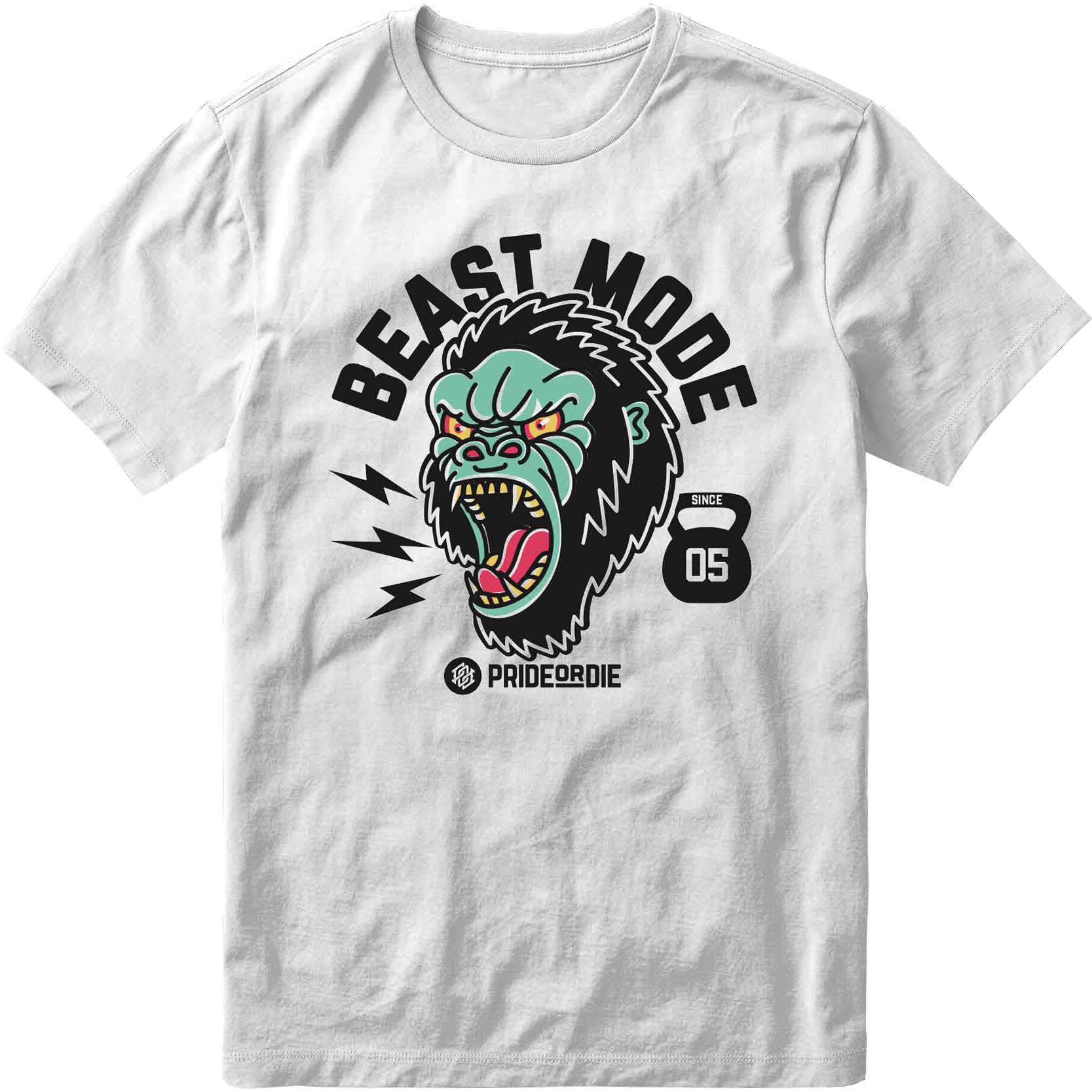 PRIDE OR DIE(PRiDEorDiE)／プライド オア ダイ　Tシャツ　　BEAST MODE T-Shirt／ビーストモード Tシャツ（白）