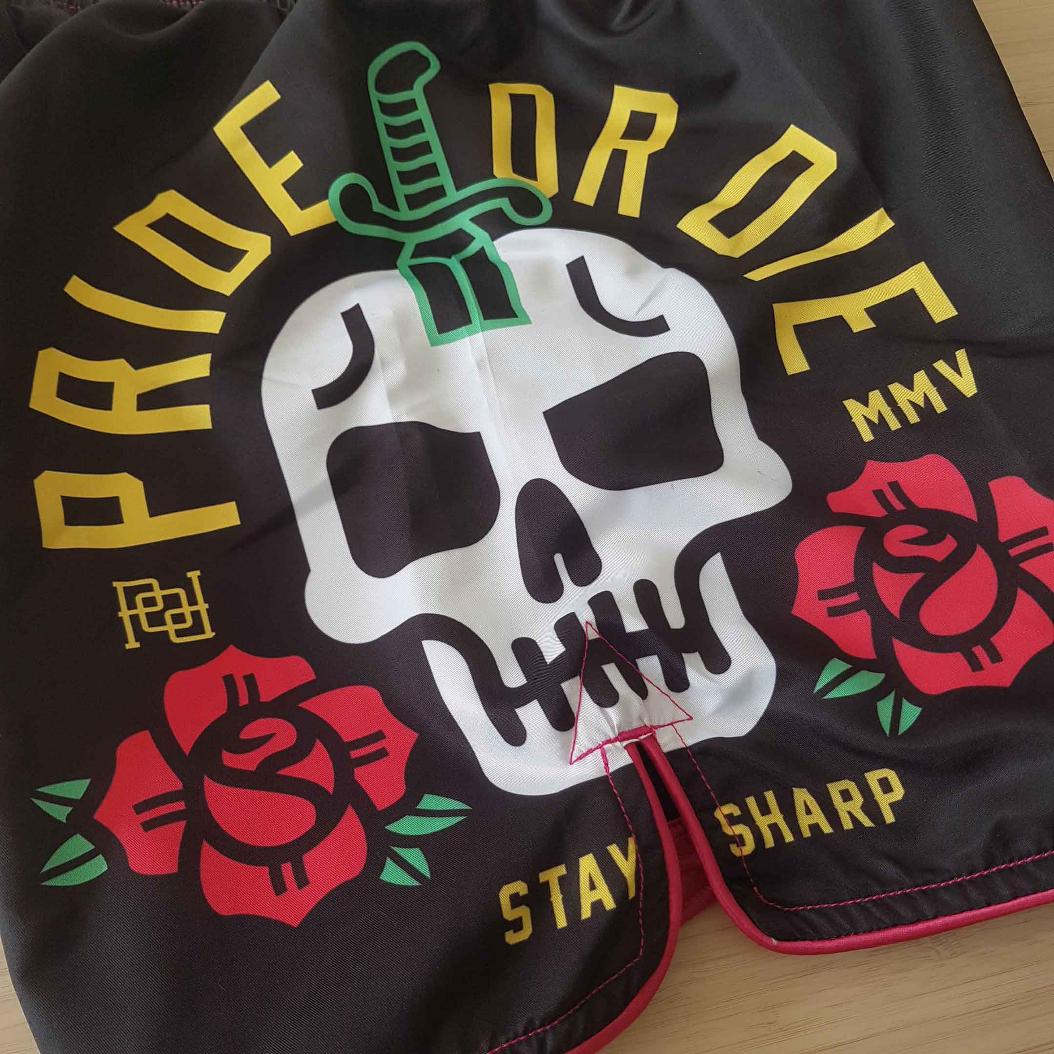 PRIDE OR DIE(PRiDEorDiE)／プライド オア ダイ　ファイトショーツ　　Stay Sharp Fight Shorts／ステイ シャープ ファイトショーツ