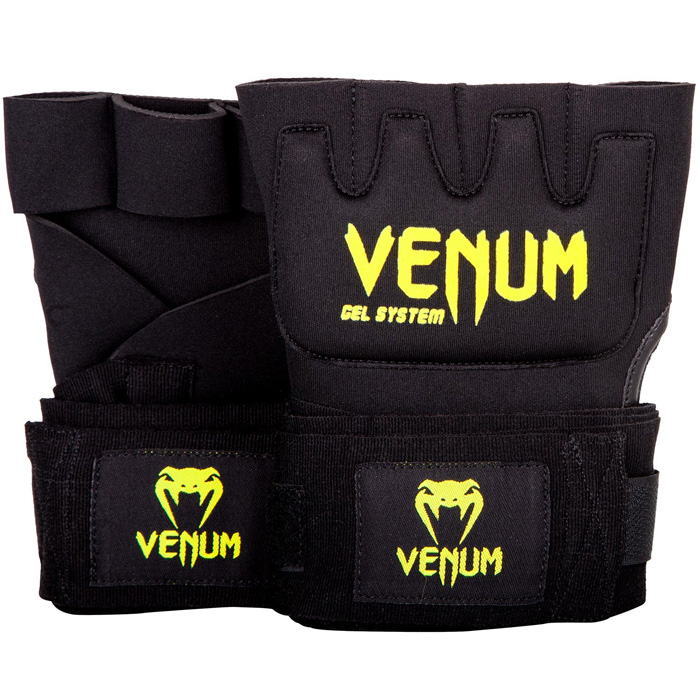 VENUM／ヴェナム　アクセサリー　VENUM WOMEN／レディース　アクセサリー　　KONTACT GEL GLOVE WRAPS／コンタクト ジェル・グローブラップ（黒／ネオイエロー）