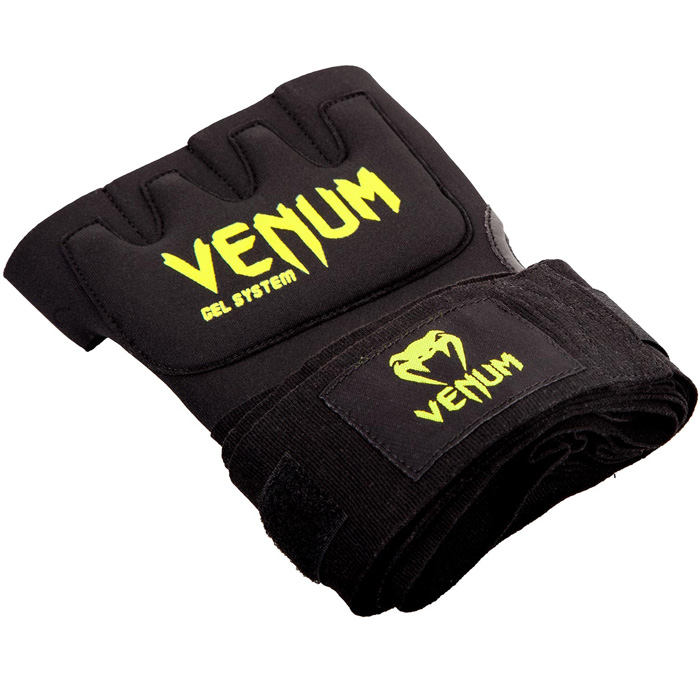 VENUM／ヴェナム　アクセサリー　VENUM WOMEN／レディース　アクセサリー　　KONTACT GEL GLOVE WRAPS／コンタクト ジェル・グローブラップ（黒／ネオイエロー）