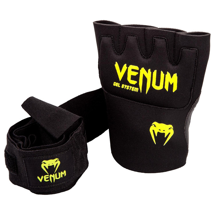 VENUM／ヴェナム　アクセサリー　VENUM WOMEN／レディース　アクセサリー　　KONTACT GEL GLOVE WRAPS／コンタクト ジェル・グローブラップ（黒／ネオイエロー）