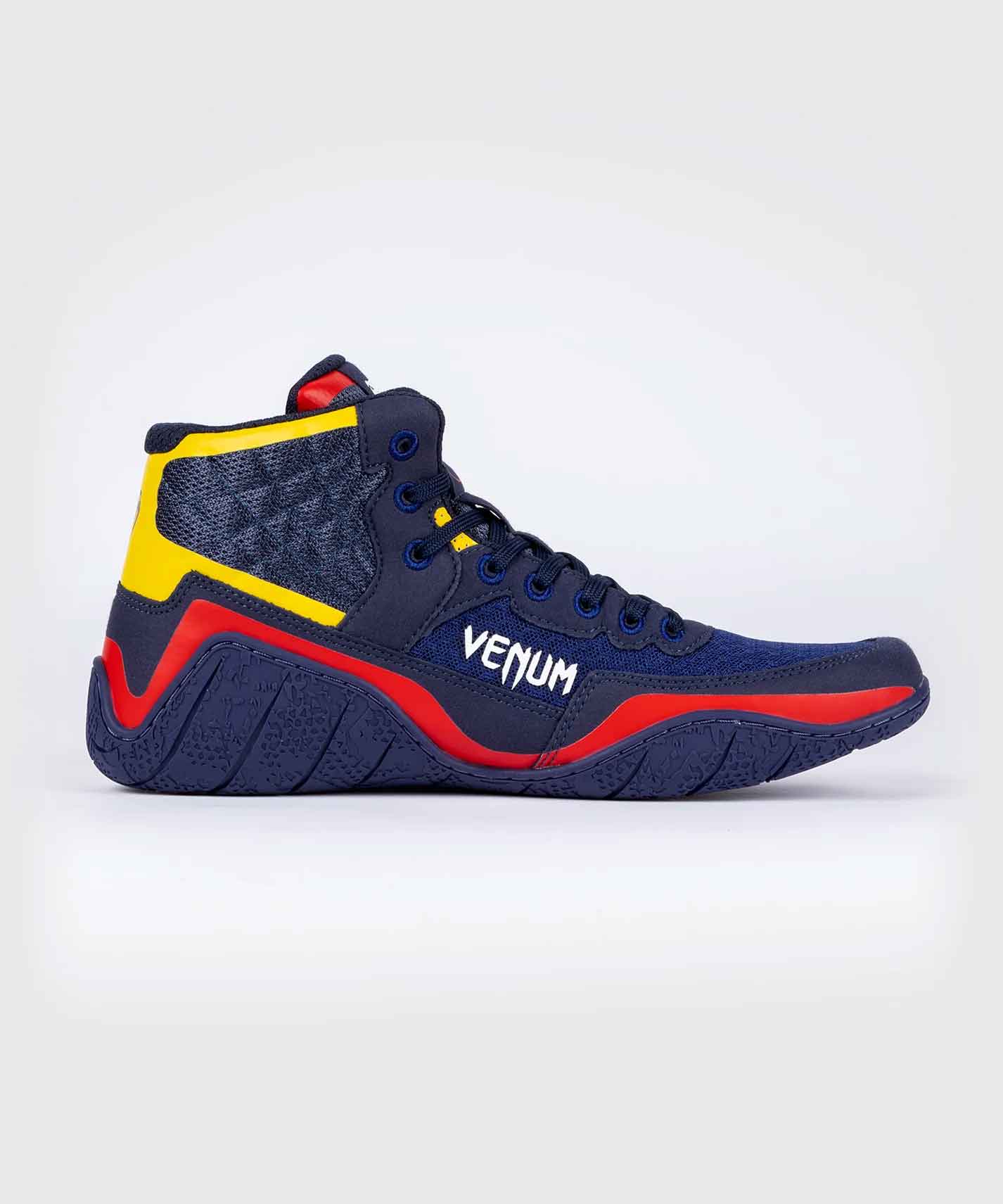 VENUM／ヴェナム　レスリングシューズ　　Elite Wrestling Shoes／エリート レスリングシューズ（ネイビーブルー／レッド／イエロー）