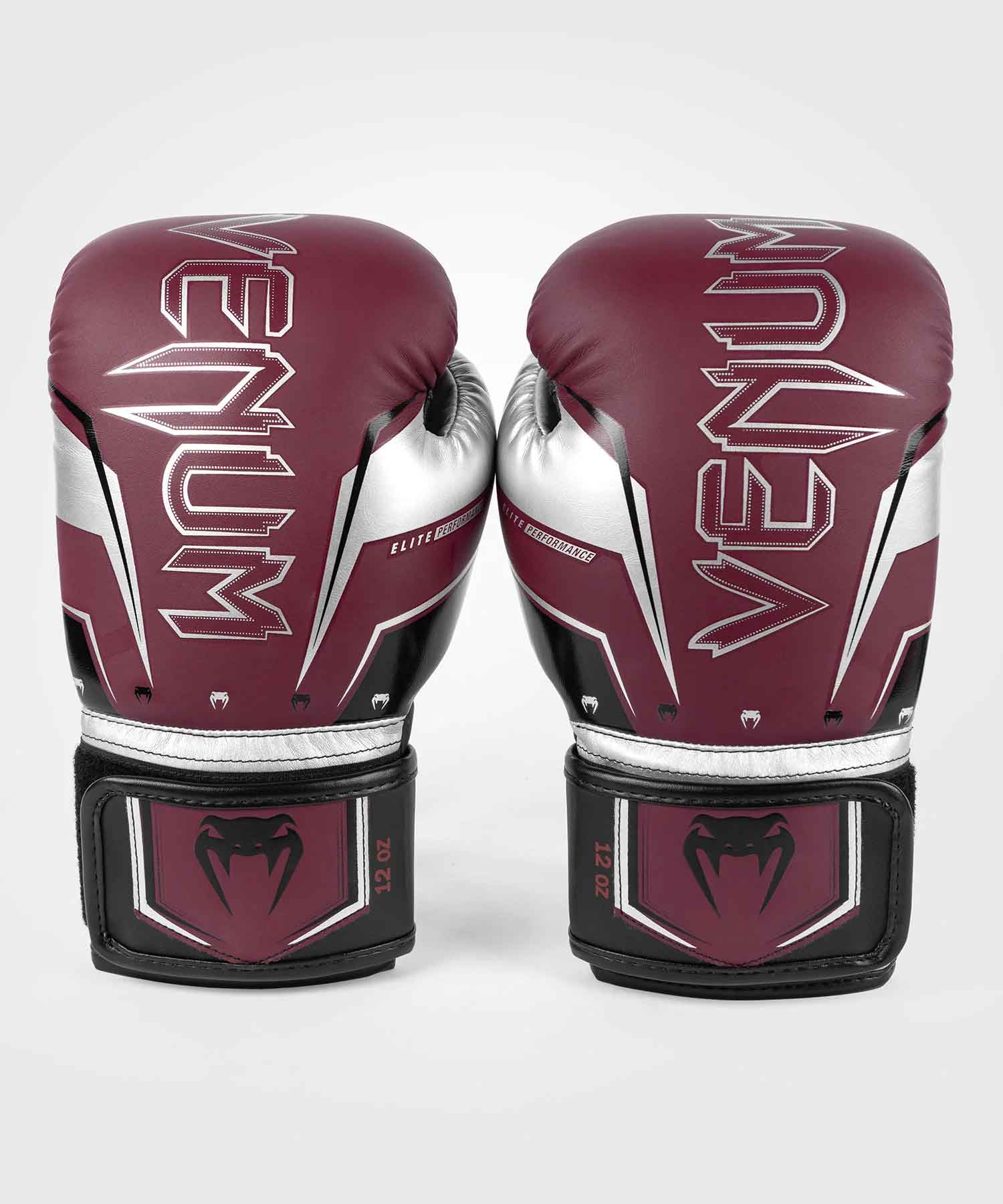 VENUM／ヴェナム　ボクシンググローブ　　Elite Evo Boxing Gloves／エリート エヴォ ボクシンググローブ（バーガンディ／シルバー／黒）
