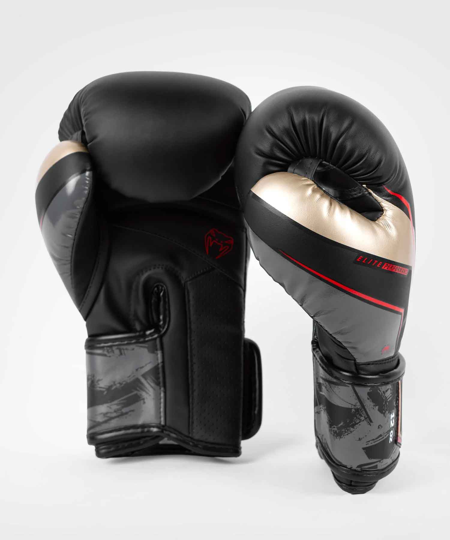 VENUM／ヴェナム　ボクシンググローブ　　Elite Evo Boxing Gloves／エリート エヴォ ボクシンググローブ（黒／ゴールド／レッド）