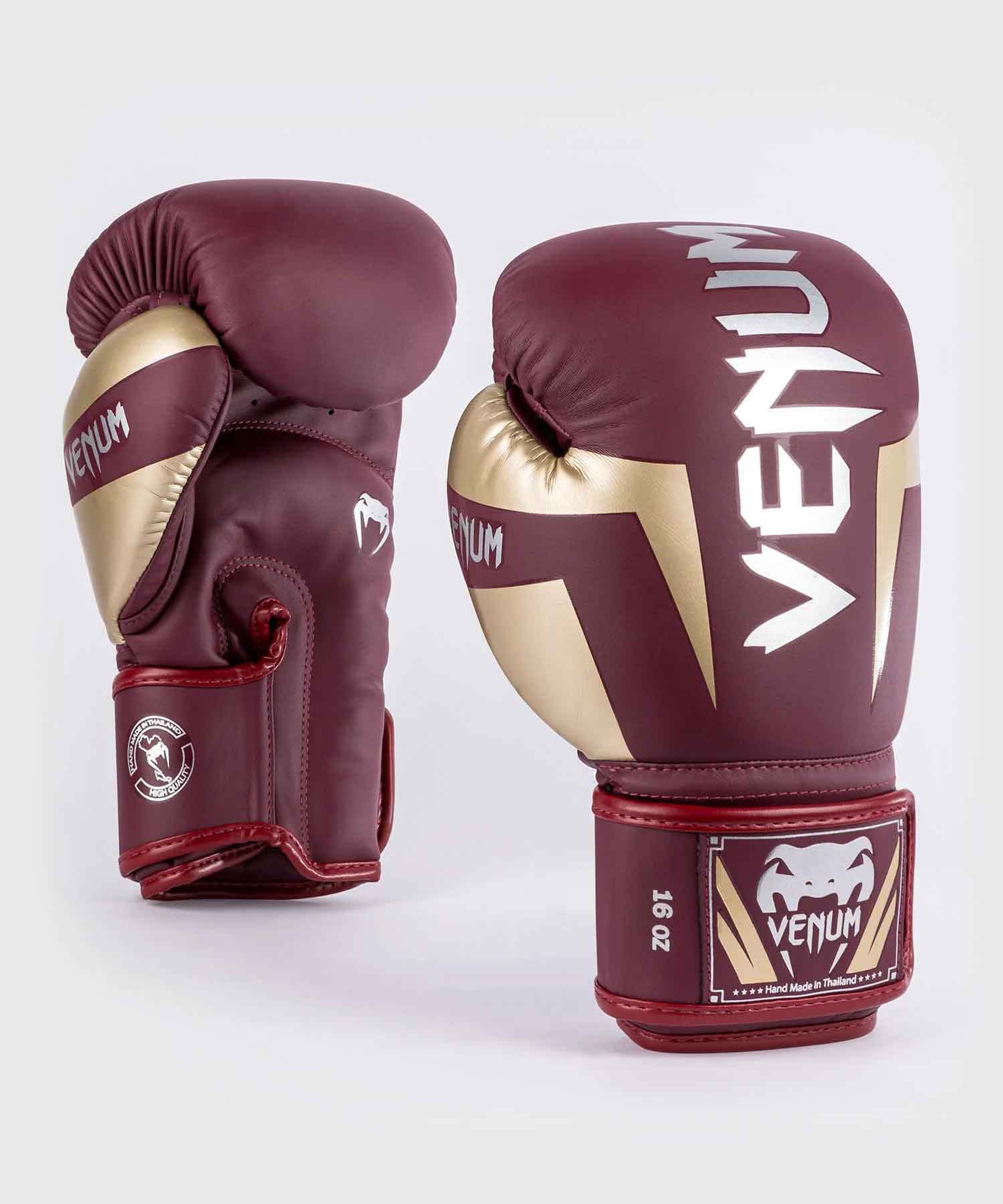VENUM／ヴェナム　ボクシンググローブ　　Elite Boxing Gloves／エリート ボクシンググローブ（バーガンディ／ゴールド／シルバー）
