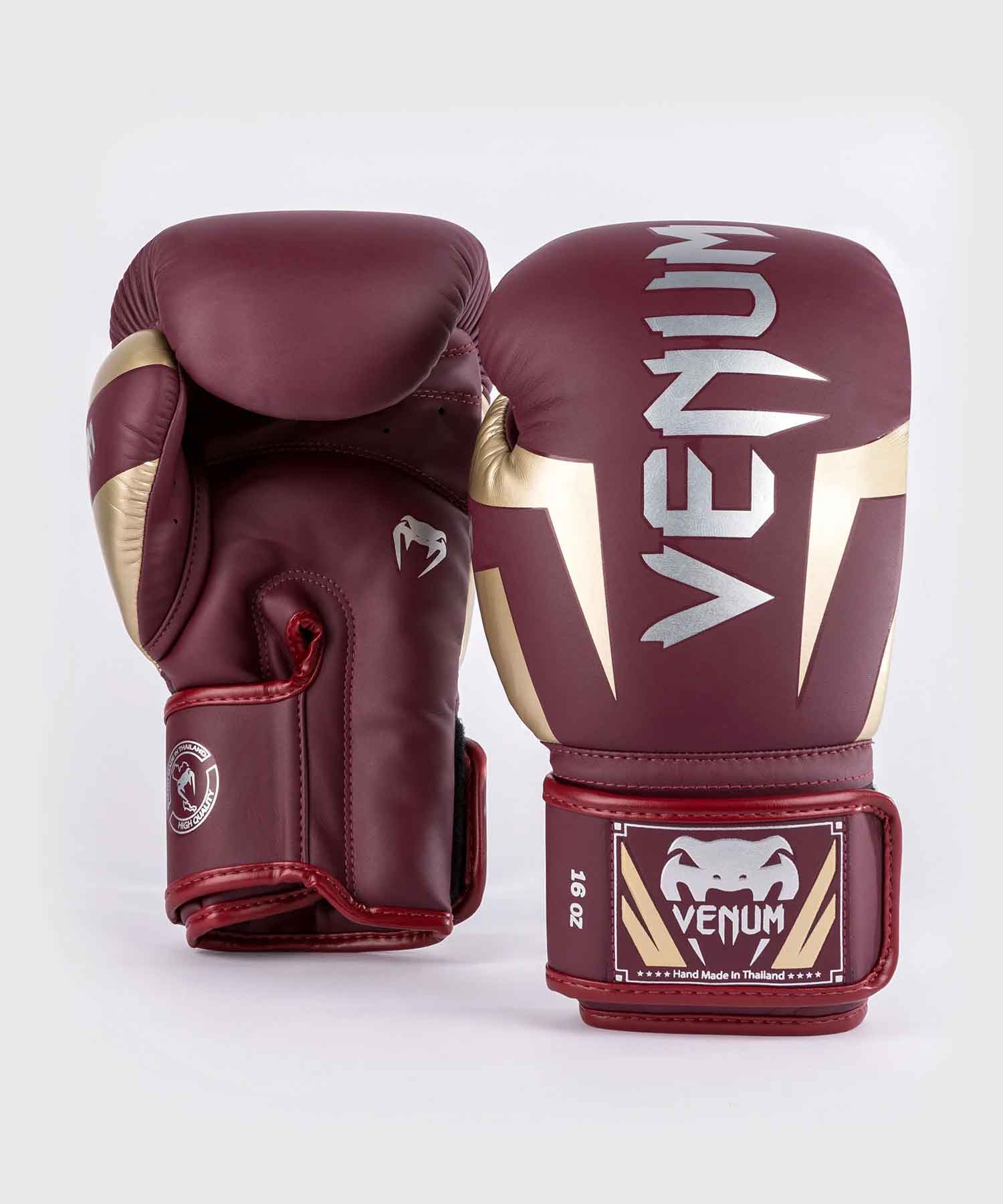 VENUM／ヴェナム　ボクシンググローブ　　Elite Boxing Gloves／エリート ボクシンググローブ（バーガンディ／ゴールド／シルバー）