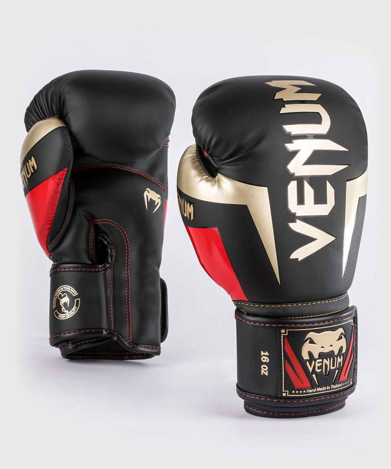 VENUM／ヴェナム　ボクシンググローブ　　Elite Boxing Gloves／エリート ボクシンググローブ（黒／ゴールド／レッド）