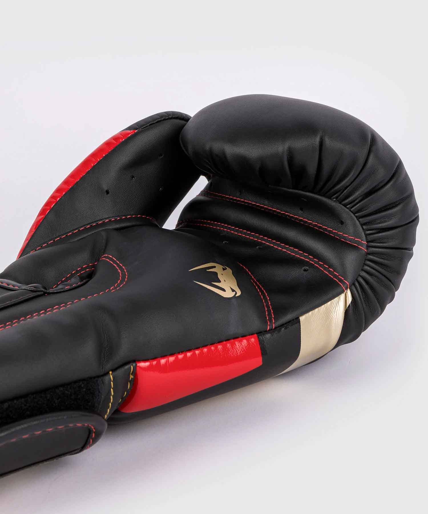 VENUM／ヴェナム　ボクシンググローブ　　Elite Boxing Gloves／エリート ボクシンググローブ（黒／ゴールド／レッド）