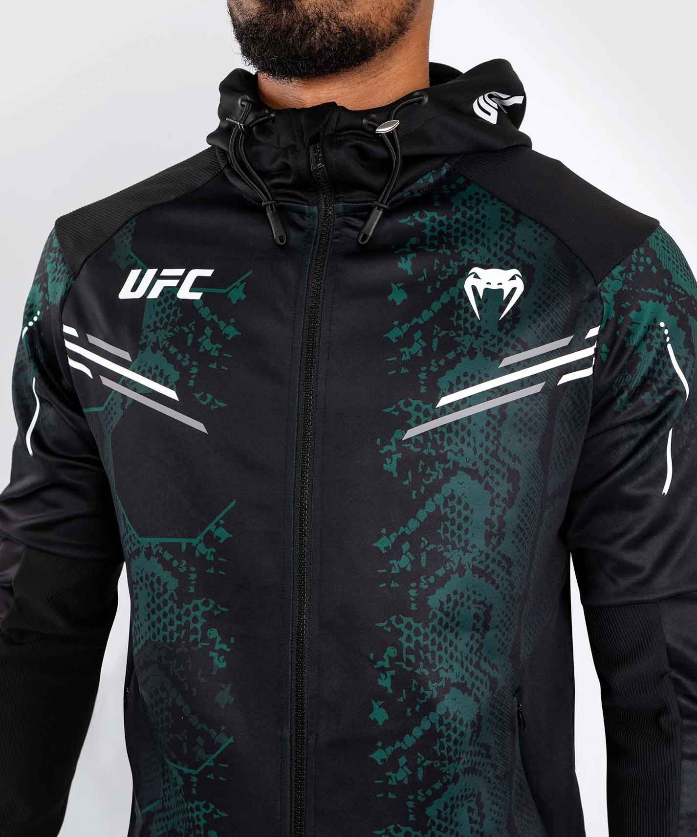 VENUM／ヴェナム　パーカー（フーディー）　　UFC Adrenaline by Venum Authentic Fight Night Men’s Walkout Hoodie Emerald Edition／UFC30周年記念限定版 UFC アドレナリン by ヴェナム オーセンティック ファイトナイト メンズ ウォークアウト フーディ エメラルド エディション