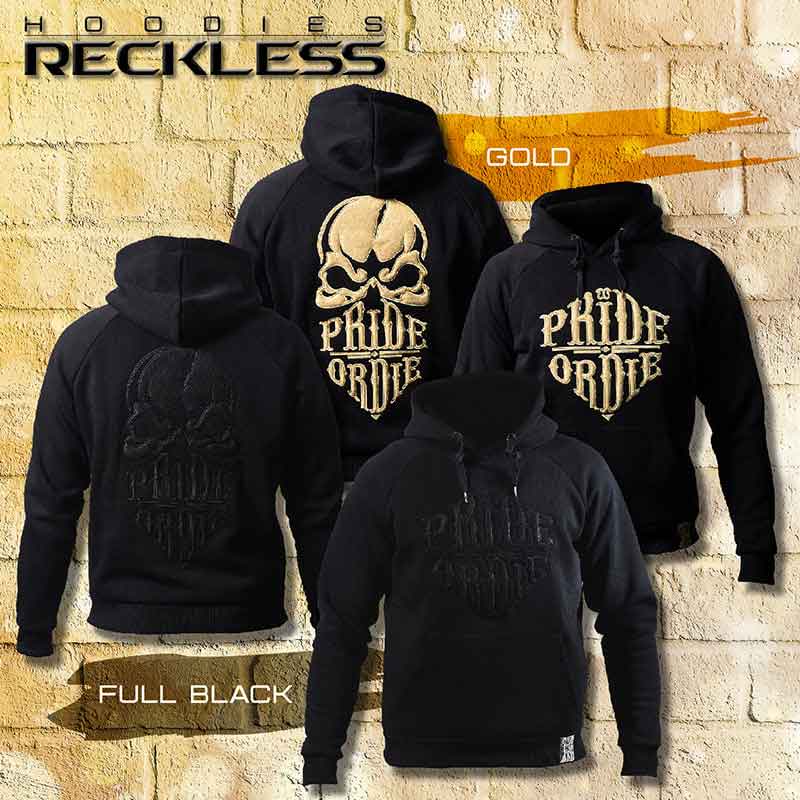 PRIDE OR DIE(PRiDEorDiE)／プライド オア ダイ　パーカー　　RECKLESS Gold Sweatshirt／レックレス ゴールド スウェットシャツ（パーカー）